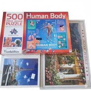 Puzzle Lot. NEW. Pack Of 3. 500-100 Piece Puzzle